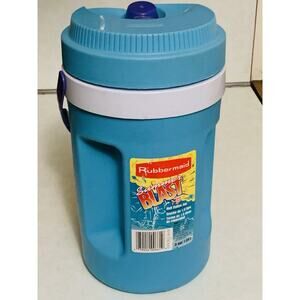 Rubbermaid Blue Insulated Thermos Dual Handle Swivel Spout Lid 1/2 Gallon #1691
